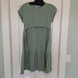 Mint Latched Mama Breastfeeding Dress